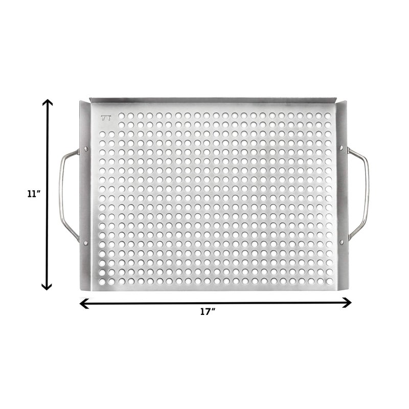 Outset 76632 Stainless Steel Grill Topper Grid, 11"x17" BBQ Tray - Image 5